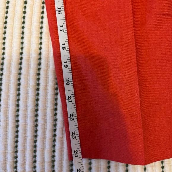 Bright Orange/Red Jcrew Linen Pant size 6 - Picture 7 of 13